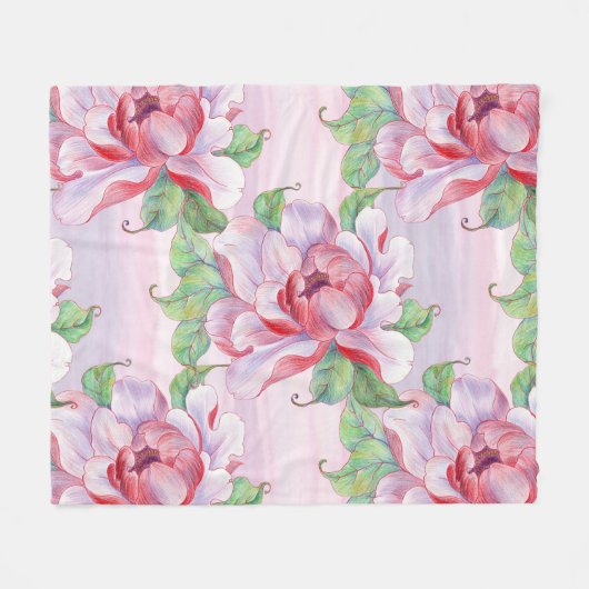 Blumenästhesie Fleecedecke (Vorderseite (Horizontal))