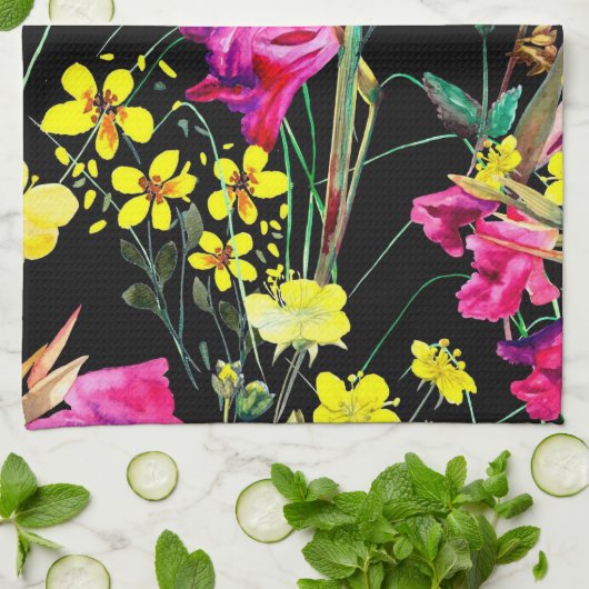 Blumenästhesie Geschirrtuch (Gefaltet)