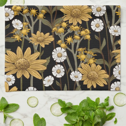 Blumenästhesie Geschirrtuch (Gefaltet)