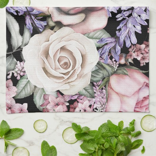 Blumenästhesie Geschirrtuch (Gefaltet)