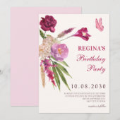 Blumenästhetik Einladung (Vorne/Hinten)
