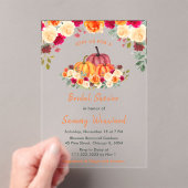 Blumenaubst Orange Pumpkins Brautparty Acryleinladungen (Insitu (Handheld))