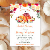 Blumenaubst Orange Pumpkins Brautparty Einladung