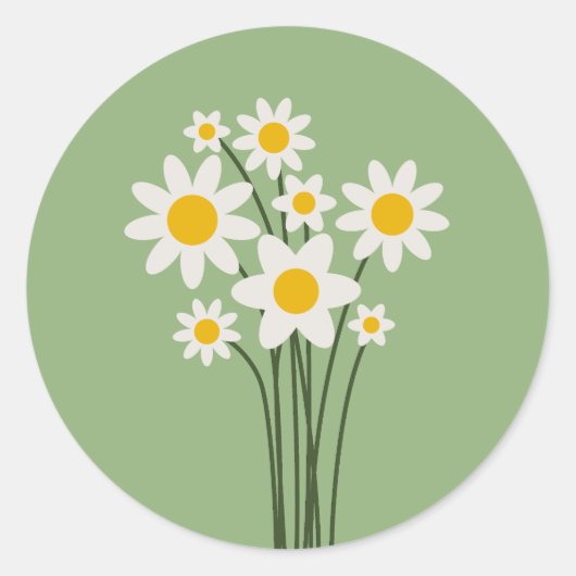 Blumenaufkleber - Blende und Stick Runder Aufkleber (Vorderseite)