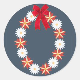 Blumenaufkleber - Blumenkranz Runder Aufkleber