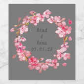 Blumenaufkleber für Wreath Wedding Weinetikett (Einzelnes Label)