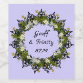 Blumenaufkleber für Wreath Wedding Weinetikett (Einzelnes Label)