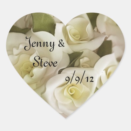 Blumenaufkleber Herz-Aufkleber (Vorderseite)