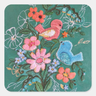 Blumenaufkleber Quadratischer Aufkleber