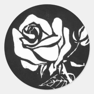Blumenaufkleber "Rose Alba" Runder Aufkleber
