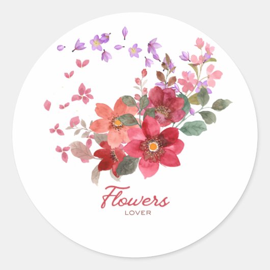 Blumenaufkleber Runder Aufkleber (Vorderseite)
