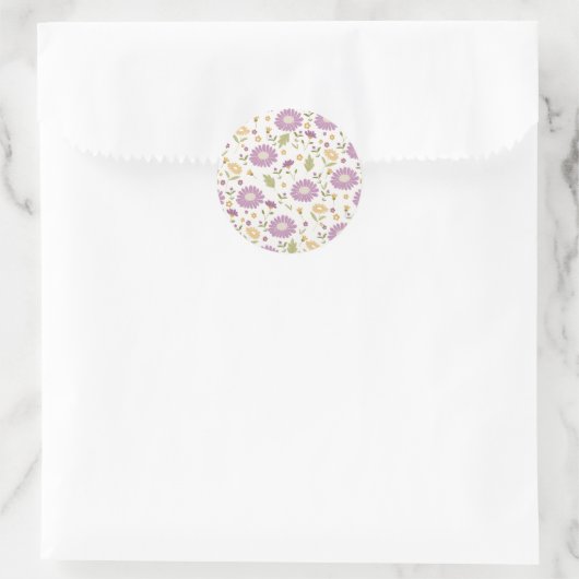 Blumenaufkleber  runder aufkleber (Tasche)