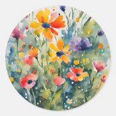 Blumenaufkleber Runder Aufkleber (Vorderseite)