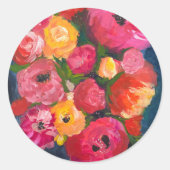 Blumenaufkleber Runder Aufkleber (Vorderseite)