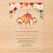 Blumenaustalt Orange Pumpkins Kinderdusche Acryleinladungen (Vorderseite)