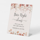 Blumenausternis Brautparty Datum Nacht Unterschrei Sockelschild (Vorderseite)