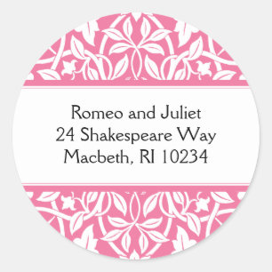 BlumenBaby-Adressen-Etikett - Zuckerwatte-Rosa Runder Aufkleber