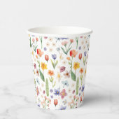 Blumenbaby-Dusche - Aquarell-Wildblumen Pappbecher (Rechts)