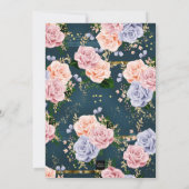 Blumenbaby-Dusche Fräulein-Eyelashes Teapot Mom Einladung (Rückseite)