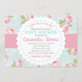 Blumenbaby-Dusche Shabby Chic Einladung