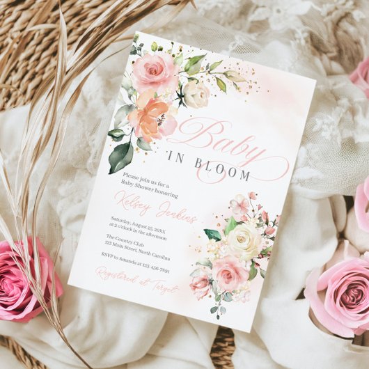 Blumenbaby im Bloom Girl Dusche Einladung