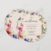 Blumenbaby in Bloom Baby Dusche Einladung (Vorne/Hinten)