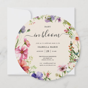 Blumenbaby in Bloom Baby Dusche Einladung