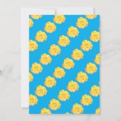 Blumenbaby in Bloom Baby Dusche gelb blau Niedlich Einladung (Rückseite)