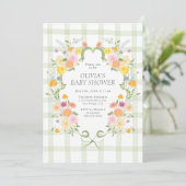 Blumenbaby Shower Einladung (Stehend Vorderseite)