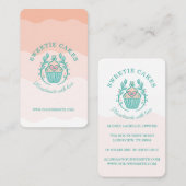 Blumenbacken Cupcake Logo Rosa Ombre Visitenkarte (Vorne/Hinten)