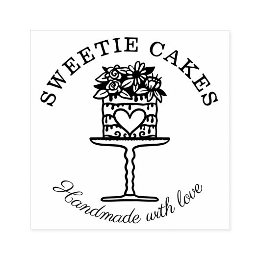 Blumenbacken-Logo Gummistempel (Prägung)