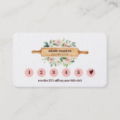 Blumenbäckerei Button 6 Punch Loyalität Visitenkarte (Vorderseite)