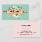 Blumenbäckerei Rolling Button Patisserie Minze Led Visitenkarte (Vorne/Hinten)