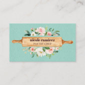 Blumenbäckerei Rolling Button Patisserie Minze Led Visitenkarte (Vorderseite)