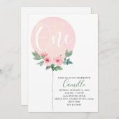 Blumenballon Geburtstagsmädchen Einladung (Vorne/Hinten)