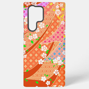 Blumenband-Kimono-Muster Samsung Galaxy Hülle