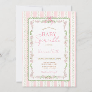 Blumenband Rosa Baby Sprinkle Einladung