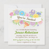 Blumenbanner Bridal Dusche Einladung (Vorderseite)