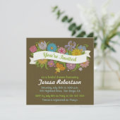 Blumenbanner Bridal Dusche Einladung (Stehend Vorderseite)