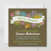 Blumenbanner Bridal Dusche Einladung (Vorderseite)