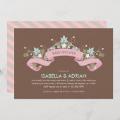 Blumenbanner Girl Babydusche Einladung (Vorne/Hinten)