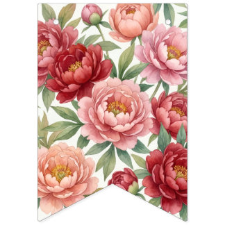 Blumenbanner Pfingstrose – Süße Dekoration Wimpelkette
