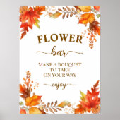 Blumenbar Herbst Boho Floral Brautparty Poster (Vorne)