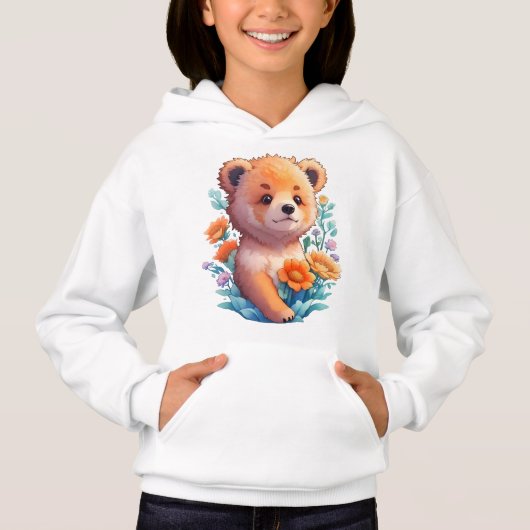 Blumenbär Hoodie (Vorderseite)