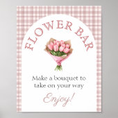 Blumenbar Pink Frisch vom Markt Brautdusche Poster (Vorne)