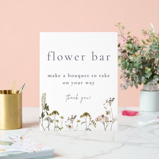 Blumenbar-Strauß    Acrylschild (Hochzeit)