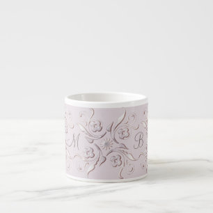 Blumenbarock-Rosamuster. Monogramm. Espressotasse