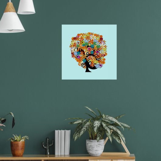 Blumenbaum Druck Poster (Wohnzimmer 1)