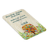 Blumenbaum Holzmaserung Save the Date Magnet (Rechte Seite)