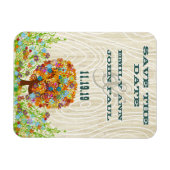 Blumenbaum Holzmaserung Save the Date Magnet (Horizontal)